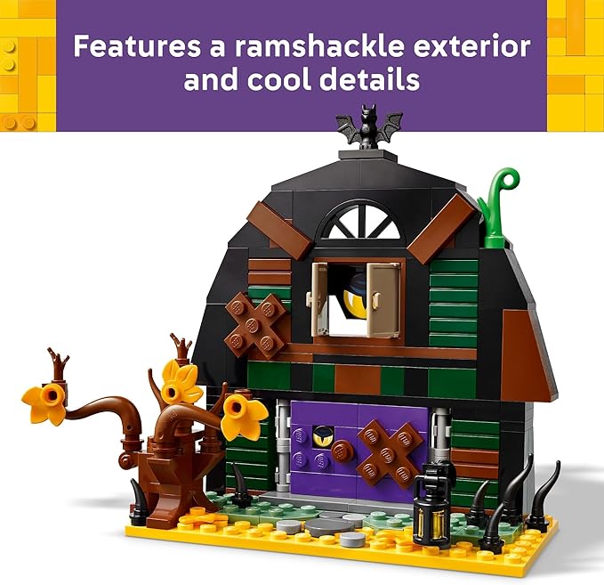 LEGO Halloween Barn Building Toy - Room Decor & Pretend Play Set for Boys & Girls, Ages 9+ - Halloween Toys & Crafts for Kids - Gift Idea - W/Scary Skeleton Minifigure - 40721