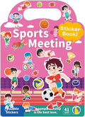 Benresive Reusable Sticker Book for Toddlers 2-4 Years, Fun Travel Stickers for Kids, Waterproof Sticker Books for Toddlers 1-3, Crafts Activities for Todddlers 1-3 2-4 3-5 - Sports