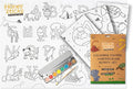 Honeysticks Kids Activity Set - 4 Giant Painting Posters Plus Non-Toxic Watercolor Paint Set with 8 Vibrant Colors and Paintbrush, Educational Painting Kits for Kids, Gifts for Ages 3-5