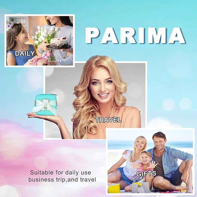 Parima Gifts for Women - Jewelry Case Jewelry Boxes for Mom Birthday Gift for Mother Travel Gift for Women Mothers Day Gift - Letter K, Blue