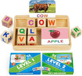 BenBen Spelling Games with Flash Cards, Montessori Toys for 3 4 5 6 Years Old Kids, Wooden Matching Letters Games, CVC Word Educational Learning Toys, Gift for Preschool Kindergarten