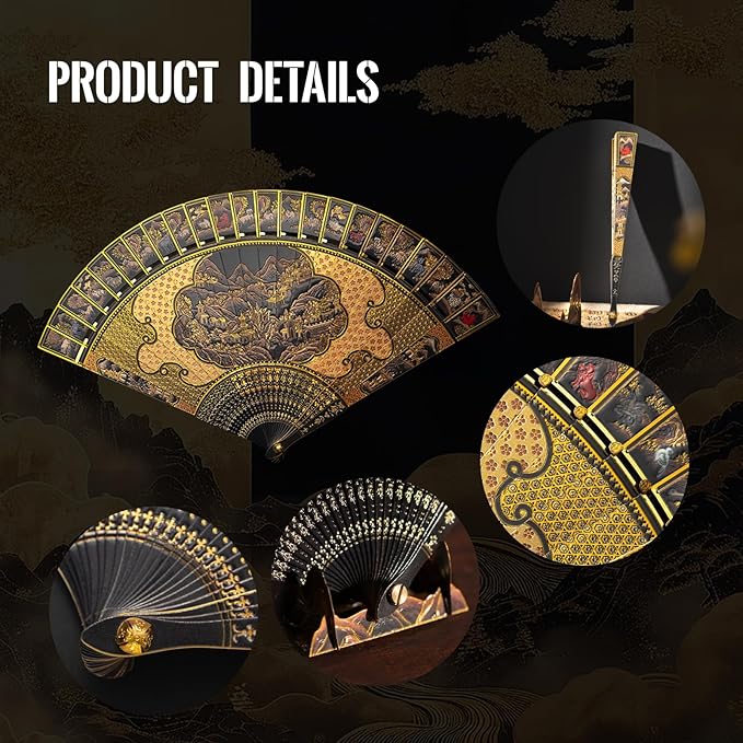 Piececool 3D Metal Puzzles for Adults, Folding Fan Metal Model Kits,Handheld Fan Building Kit for Women,DIY Crafts for Adult Family Time,Home Decor Best Gifts