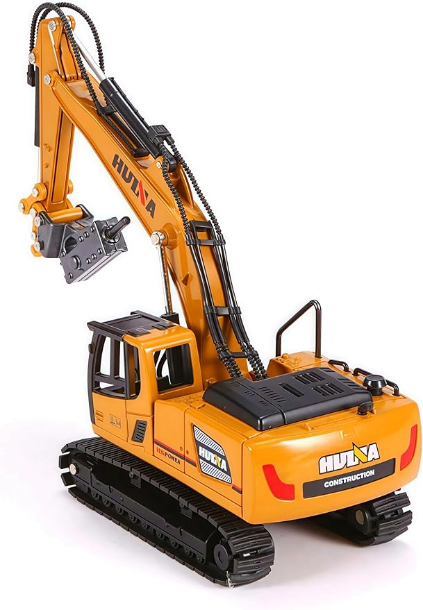 Gemini & Genius Drill Excavator Heavy Duty Construction Site Vehicle Toys 1：60 Scale Diecast Digger and Driller Engineering Dump Truck Collectible Alloy Model Toys for Kids and Decoration for House