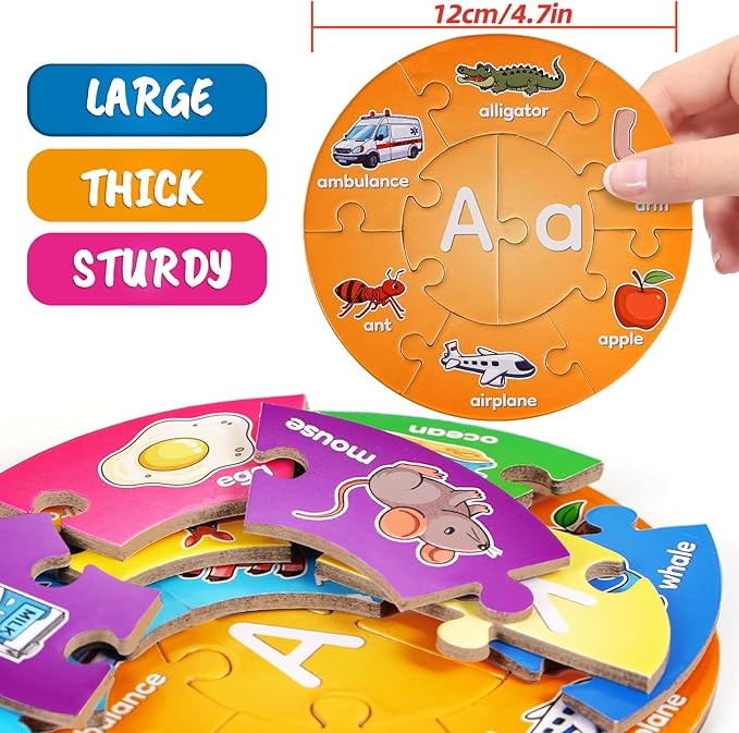Alphabet Puzzle, ABC Alphabet Learning Toys for Kids Ages 3-5, Pre-k Lowercase Uppercase Letter Game for Toddlers, Kindergarten Classroom Must Haves Educational Preschool Learning Activities
