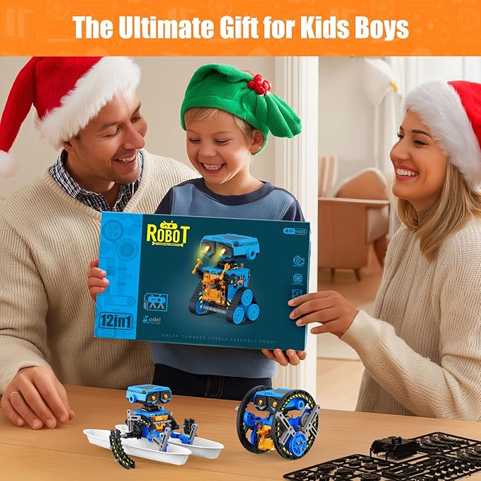STEM Solar Power Robots Toys for Boys Aged 8-12, 12 in 1 Educational Building Science Experiment Kit for Kids, Birthday Gifts for Aged 8 9 10 11 12 13 Boys Girls Teens