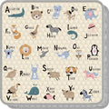 Baby Play Mat for Floor 59x59, Soft Portable, Non-Slip Crawling Mat Machine Washable Foldable Playmate for Babies,Toddlers, Infants Indoor/Outdoor Use, Alphabet & Animal Design
