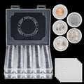 260 Pcs 30mm Coin Capsules with Foam Cushions – 6 Sizes (19/20/22/25/27/30mm) for Collectors,Coins Case with Clear Plastic Storage Organizer Box and Protective Gaskets for Coin Collection Supplies