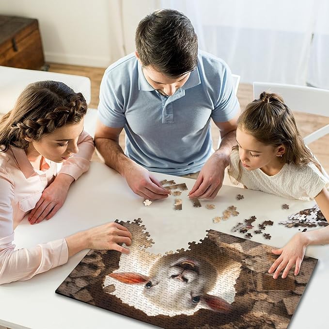 Sheep Adults Fun Thickened Wooden Jigsaw Puzzles 1000 Piece 3D Animal Stress Relief Toy Decoration Education Game Toy Intellectual Game Relaxation and Intelligence 1000pcs (75x50cm)