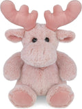 DolliBu Baby Pink Moose Stuffed Animal - Super Soft Stuffed Animals for Girls and Boys, Adorable Stuffed Wild Creatures for Kids and Cute Wild Animals Cuddle Stuffed Animals for Adults - 8.5 Inches