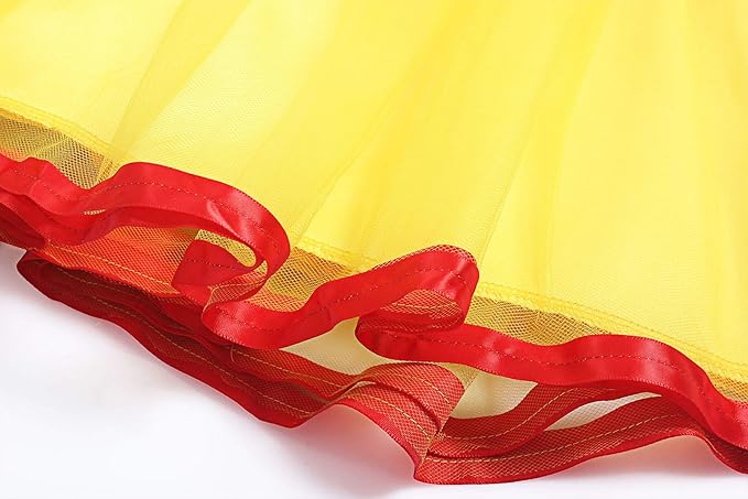 ReliBeauty Girls Elastic Waist Backless Princess Dress Costume with Accessories, Yellow,130
