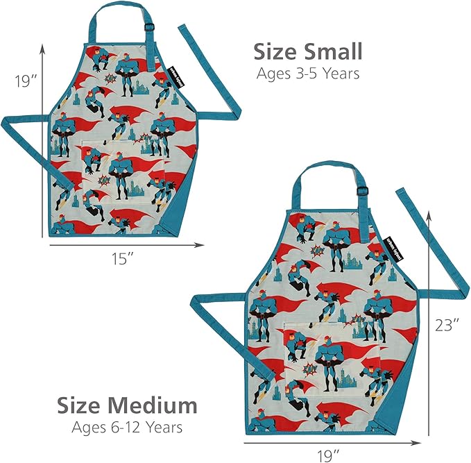 Urban Infant Little Helper Kids Apron - Children's Cooking Art Gardening - Great Gift for Toddler Boys and Girls