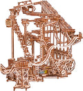 Wood Trick Wooden Marble Run Spiral Electric Motorized - Wooden 3D Puzzles for Adults to Build - 13x13 - Roller Coaster Mechanical Wooden Model Kits for Adults and Teens to Build