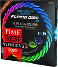 TOSY Flying Disc - 16 Million Colors RGB or 36 LEDs, Extremely Bright, Smart Modes, Camping Essentials for Teens/Kids/Adults/Men/Boys/Girls, Auto Light Up, Rechargeable, Waterproof, 175g