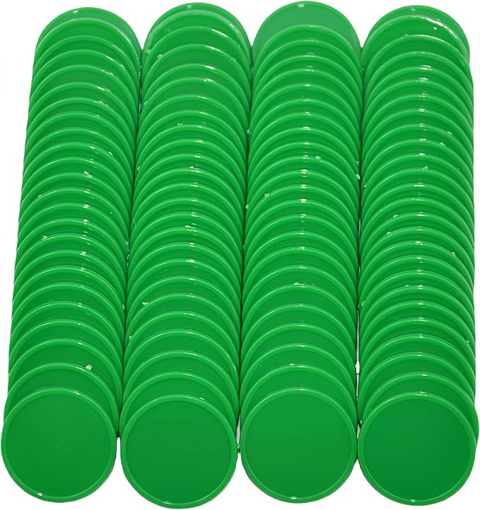 Smartdealspro Set of 100 25MM/1 Inch Opaque Plastic Learning Counting Counters Poker Chips (Green)