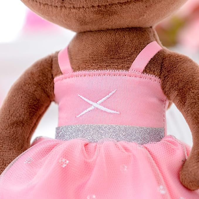 Gloveleya Ballet Dolls Baby Girl Gifts Plush African American Ballerina Doll Bronze 13"