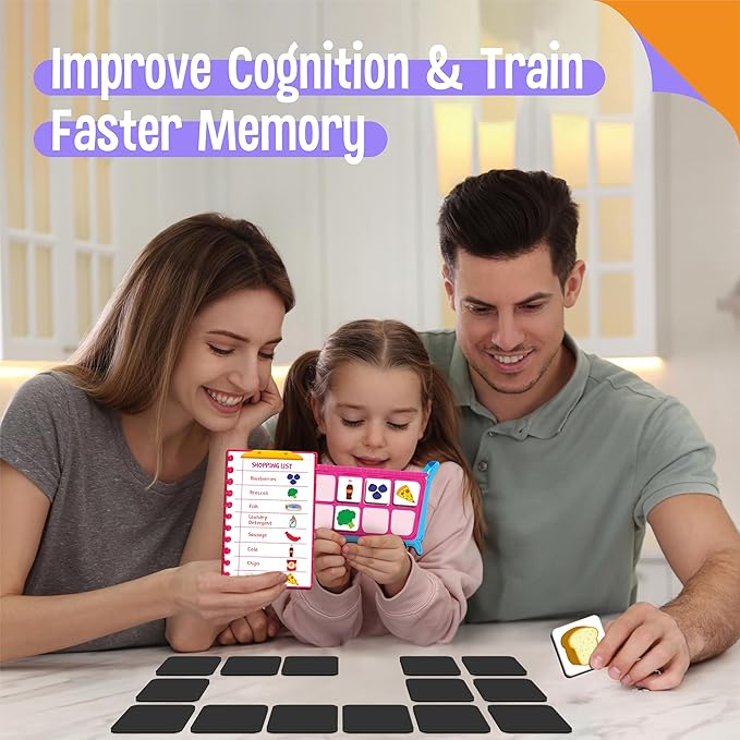 Magnetic Shopping List Game, Funny Groceries Matching Memory Game, Race to Collect Your Items Educational Toy for Boys & Girls at Home