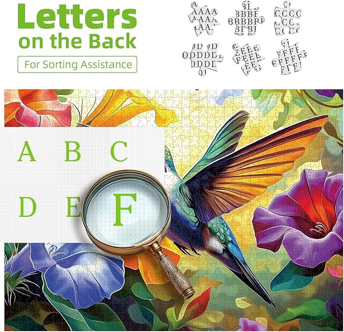 Hummingbird Flowers 500 Piece Jigsaw Puzzle for Adults - Family Fun, Challenging Puzzle Game, Birthday Party Gift Idea