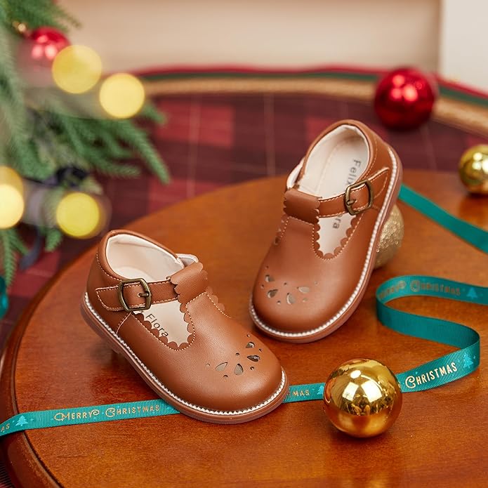 Felix & Flora Toddler Little Girl Mary Jane Dress Shoes - Ballet Flats for Girl Party School Shoes
