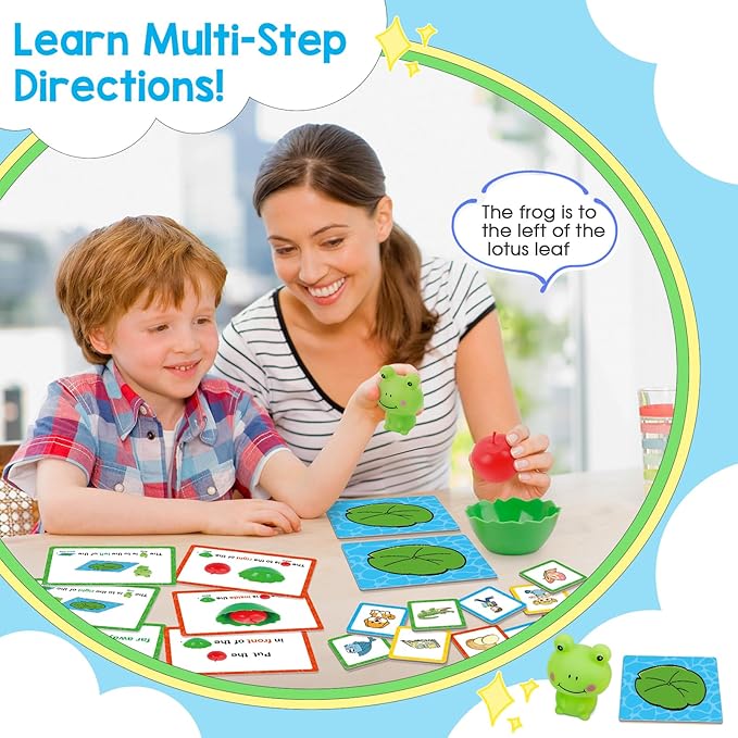 Positional Word Learning Set|Manipulatives Match Games|Educational Games for Kids Ages 4|STEM Learning Activities| Flash Cards for Toddlers 3-5|Fine Motor Skills|Speech Therapy Toys