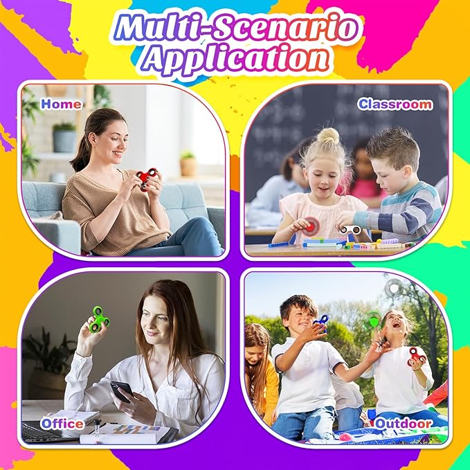 Halloween 5 Pack Silent Fidget Spinner, Party & Classroom Fidget Spinners – Bulk Sensory Hand Toys for Kids and Adults, Stress Relief and Anxiety Reducer, Fun Goodie Bag Fillers