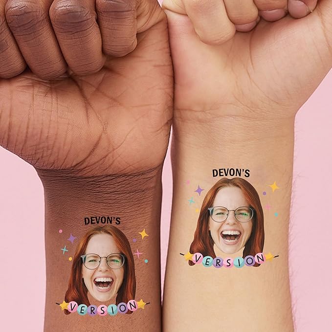 Big Dot of Happiness Custom Photo In My Party Era - Celebrity Concert Party Favors - Fun Face Temporary Tattoos - Set of 12