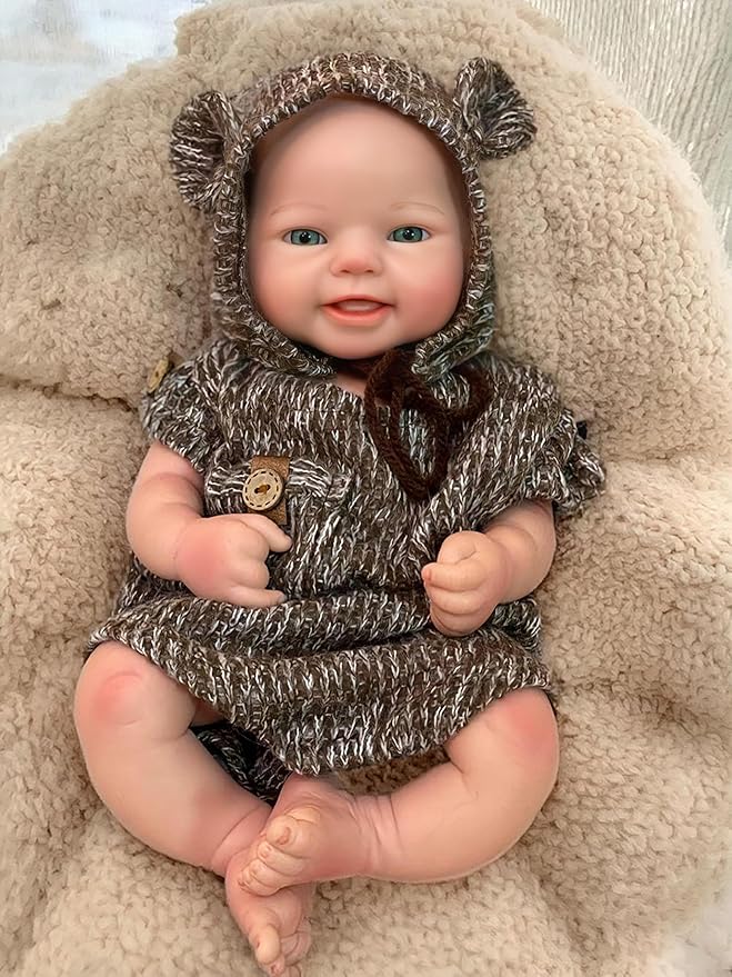 Full Body Silicone Baby Dolls -16 Inch Realistic Handmade Newborn Boy Dolls Anatomically Correct Real Baby Doll Weights