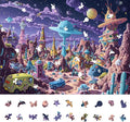 Alien Planet Jigsaw Puzzles for Adults 1000 Pieces, Brain Challenging Shaped Puzzle for Game Night Family Friends, Size 26.6 x 19.2, Monsters Purple World