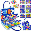 Busy Board Montessori Toys for Toddler Boy Birthday Gifts, Busy Book Sensory Learning Toys for Toddlers, Educational Activities Airplane Car Travel Toy for Boys