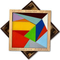 Stomachion Puzzle by Creative Crafthouse – 14 Piece Classic Brain Teaser for Teens and Adults with 536 Different Solutions - Handmade Puzzle Featuring Multi Colored Acrylic Puzzle Pieces
