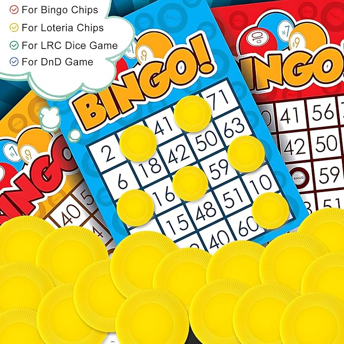Coopay 600 Pieces Plastic Poker Chips Bingo Chip Bulk Learning Counters Disks Poker Card Game Counting Markers for Math Practice, Game Tokens and Teaching Rewards, 38 mm/ 1.5 Inches (Yellow)