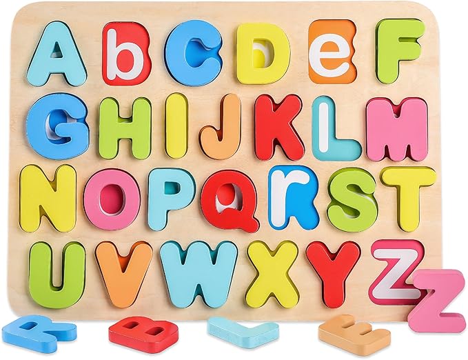 You&Xi Toddler Puzzles for Kids Age 3-4 Years Old-Wooden Learning Alphabet Preschool Puzzles…