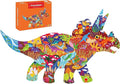 PINU Jigsaw Puzzles for Kids Ages 3-5, 6-8, 8-10, Children Colorful Fun Animal Shaped Puzzle Learning Educational Toys Gifts Games for Boys and Girls (Triceratops-150 PCS)