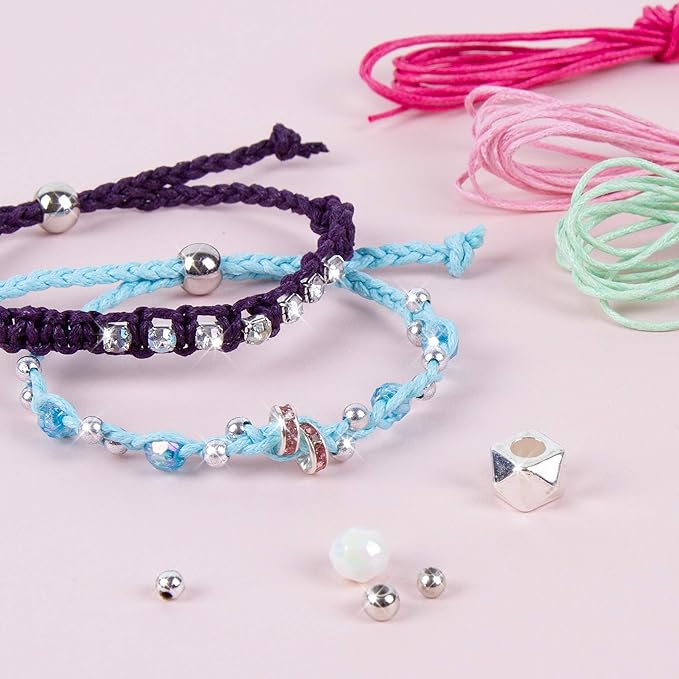 Make It Real: Rainbow Bling Bracelets Kit - Create 5 Unique Cord Charm Bracelets, 82 Pieces, Includes Play Tray, All-in-One, DIY Kit, Tweens & Girls, Arts & Crafts, Kids Ages 8+