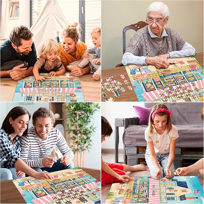 Puzzles for Adults 500 Pieces, Coastal Puzzle, Seaside Jigsaw Puzzles 500 Piece for Adults Kids Seniors, Recycled Cardboard Puzzle for Game Night Family Friends, 20.5x15 in Home Decor