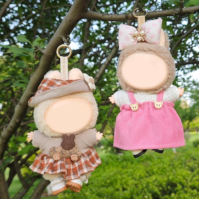 Clothes for 17cm Doll, 2 PCS Cute Chic Style Hair Clip & Dress Set, Dress up Outfit Exquisite Accessories for Dolls