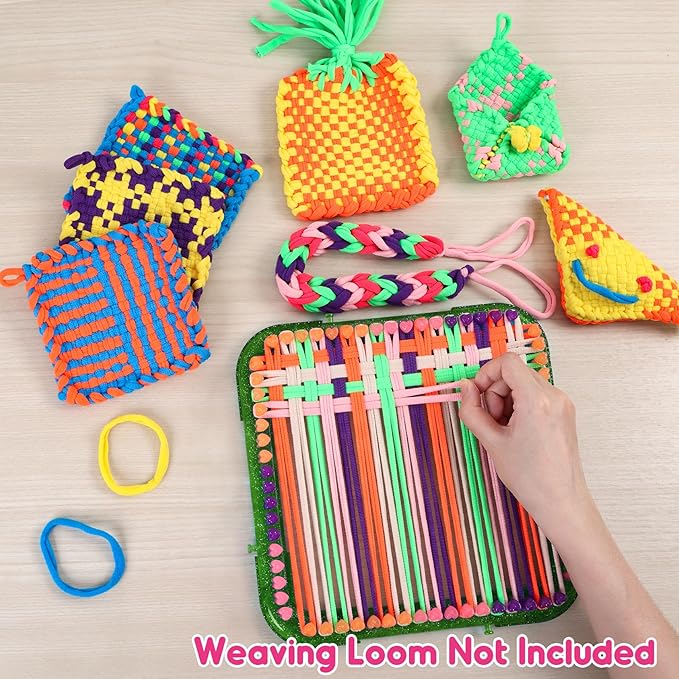 FUNiOi 224 PCS Weaving Loom Loops Refill for Potholder Weaving Craft Kit, DIY Arts and Crafts Loops Supplies for Kids Beginners, for Girls Age 6 7 8-12 13 Years Old