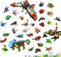 30 Packs Building Blocks Party Favors for Kids, 10 in 1 Mini Animals Building Block Sets for Classroom Prizes, Birthday, Party Favors Return Gifts, Valentines, Easter Gifts (Insects)