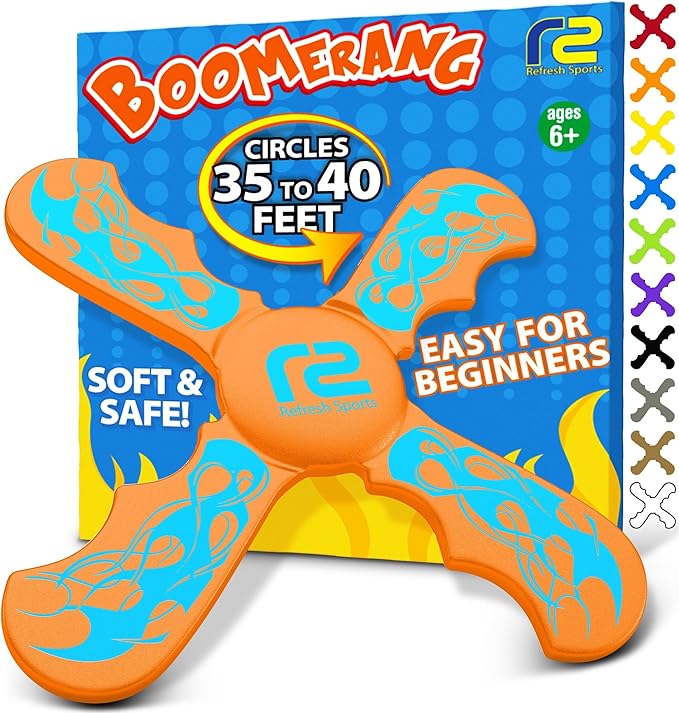 Boomerang for Kids - Boo Basket Stuffers For Kids - Best Gifts for Boys & Girls Gift Ideas - Kid Stocking Stuffers & Fun Holiday Presents Outdoor Toys - Fun Children Birthday Party Favors & Goodie Bag