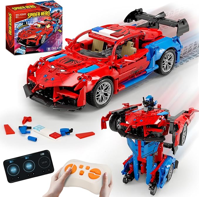 2 in 1 Remote Control Racing Car Building Blocks, Compatible with Lego STEM Toy Building Toys 694 PCS, Gifts Toys for Age 6-12 Years Old Kids Boys