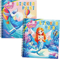 2PCS Paint by Number Sticker Book Travel Activities Essentials for Girls Kids Boys Ages 4-10 Road Trip & Airplane Toys & Long Car Rides, Birthday Present, Preschool Classroom Party Gifts
