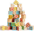 SainSmart Jr. Wooden ABC Blocks 40PCS Stacking Blocks Baby Alphabet Letters, Counting, Building Block Set for Toddlers 1.2 Inch