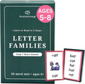250 Phonics Words - Step 1 - Short Vowels | Learn to Read Kinder/1st Grade | Ages 5-7 | Brainstrong Letter Families Premium 50 Flashcards