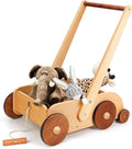 Woodtoe Wooden Baby Walker, Adjustable Speed Anti-Rollover Push Walker Toy for Babies Learning to Walk, Natural Wood Toddler Push and Pull Toys Wagon Birthday Toy for Boy Girl 1-3(Patent Protection)