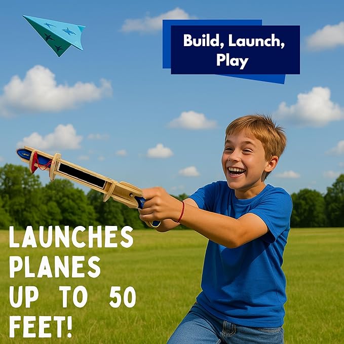 PATHFINDERS STEM Kit – Paper Airplane Launcher | Science Kits for Kids | stem Toys Physics Toys | Kids Engineering kit | Learning Resource