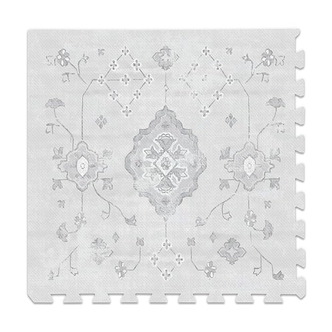 Lillefolk Baby Play Mat for Floor – 4x6ft Vintage Gray | Soft Non Toxic Premium EVA Foam Tiles for Tummy Time, Crawling & Playroom – Waterproof Interlocking Floor Mat for Babies & Toddlers (6 Tiles)