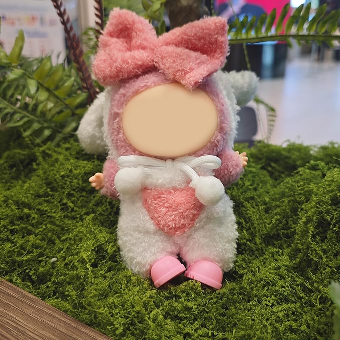 17cm Doll Clothes and Shoes Set, Pink Bunny Clothes Set, 4 PCS Cute Outfits and Shoes Stylish Exquisite Accessories