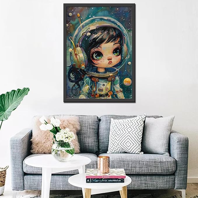 Tucocoo Astronaut Girl Jigsaw Puzzle 1000 Pieces Puzzles for Adults, Fantasy Cosmonaut Art Jigsaw Puzzles for Challenging Family Activity Games Colorful DIY Handwork Puzzle for Home Decor Gifts