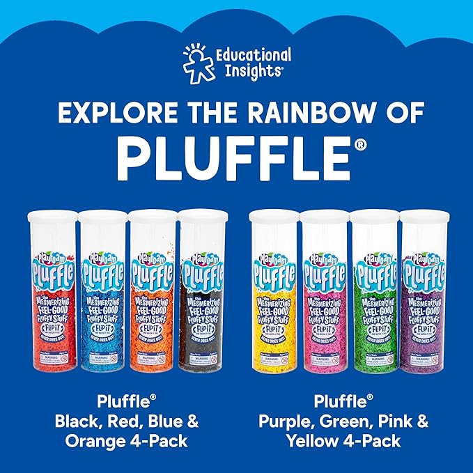 Educational Insights Pluffle® Sand Bulk Pack - Sensory Bin Foam Set, No Mess Alternative to Sand Toys & Slime for Toddlers at Home or in The Classroom, Fun Sensory Table Filler, Gift for Kids Ages 3+
