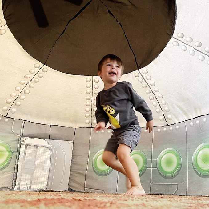 The Original Patented AirFort - Build A Fort in 30 Seconds, Inflatable Fort for Kids, Play Tent for 3-14 Years, A Playhouse Where Imagination Runs Wild, Fan not Included (UFO)