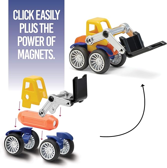 Play Brainy Magnetic Toy Cars Set – 90 Pieces (Montessori Educational Toy for Toddlers and Preschoolers) Helps with Developmental Skills